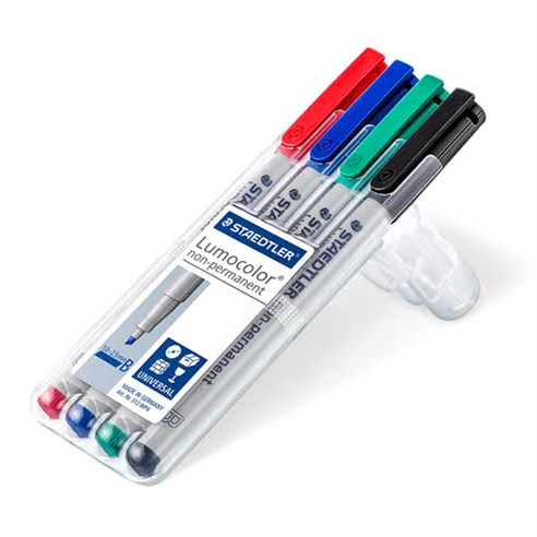 스테들러 312 다용도 펜 수성 1.0~2.5mm 4색 세트, 흑색, 청색, 녹색, 적색, 1세트