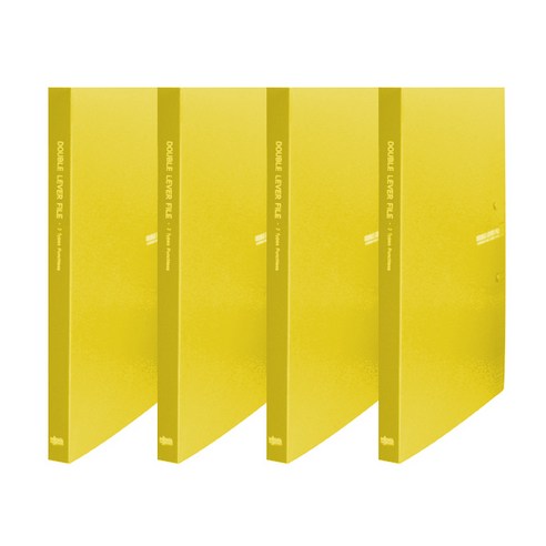 노블 PP 더블레버화일 A4, 노랑, 4개