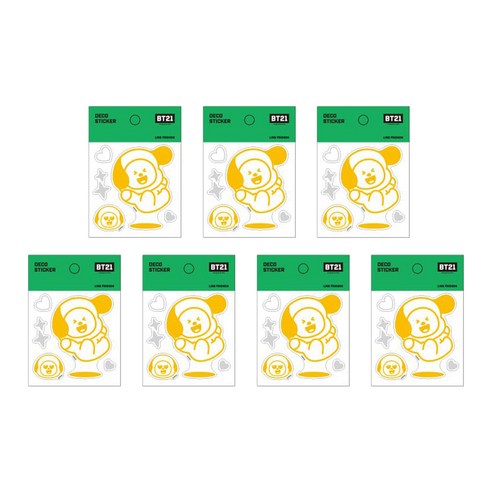 라인프렌즈 BT21 데코 스티커, 치미, 7개입