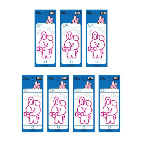 라인프렌즈 BT21 데코 스티커 모바일, 쿠키, 7개입