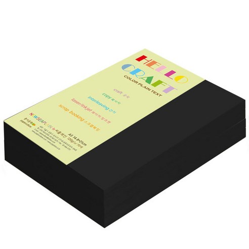 종이문화 뉴씨플레인 양면색상지 A5 No.47 검정색 400매, 1개