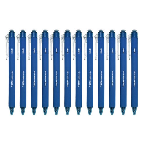 신지 토모 퀵 드라이 중성 젤펜 0.38mm, 블루블랙, 12개입