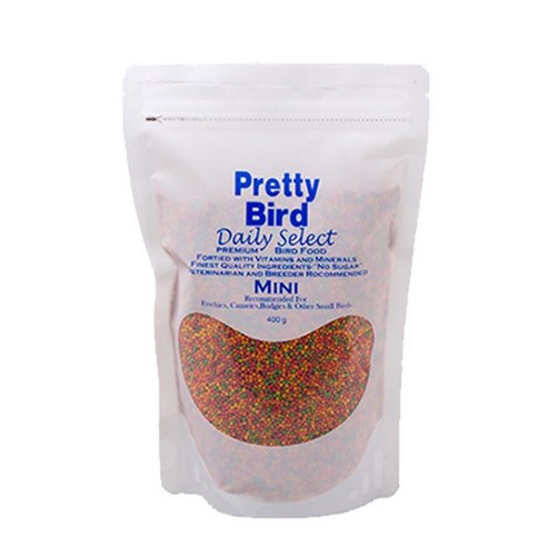 프리티버드 데일리 셀렉트 미니 조류 사료, 400g, 1개