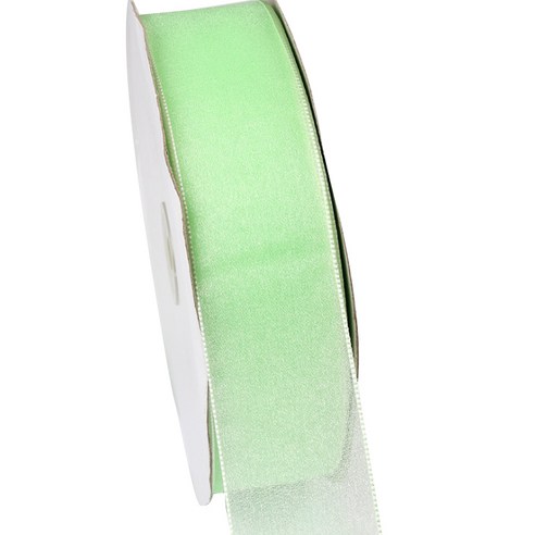 가드 오간디 데코 선물포장 리본 SY10 폭 38mm, 그린, 90m