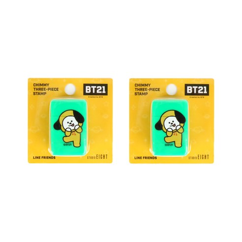 라인프렌즈 BT21 3단 스탬프 2p, 치미, 혼합 색상