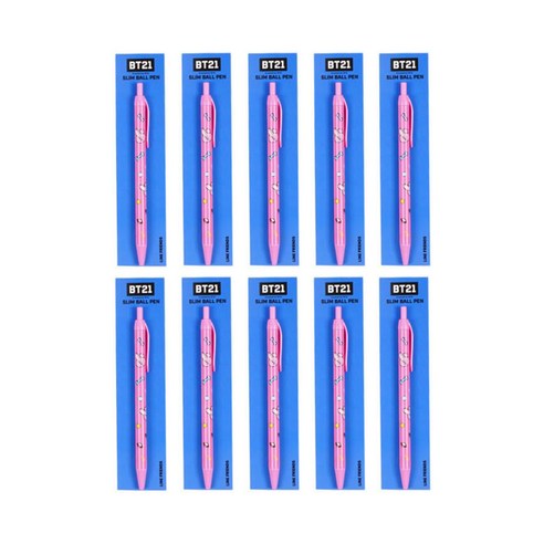 라인프렌즈 BT21 슬림볼펜 0.5mm, 쿠키, 10개