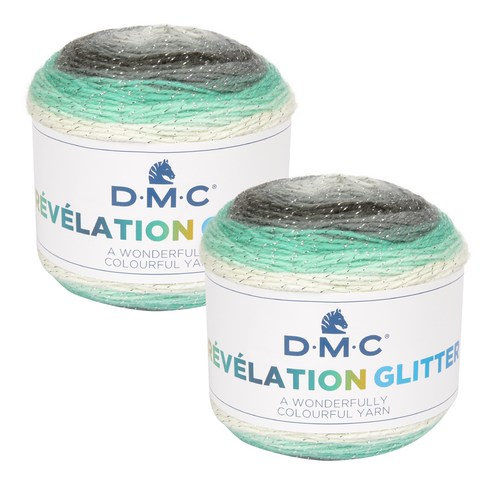 DMC 레볼레이션 글리터 뜨개실 2p, 505번, 250m