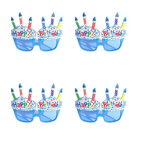 파티쇼 생일컵케익 안경, 블루, 4개