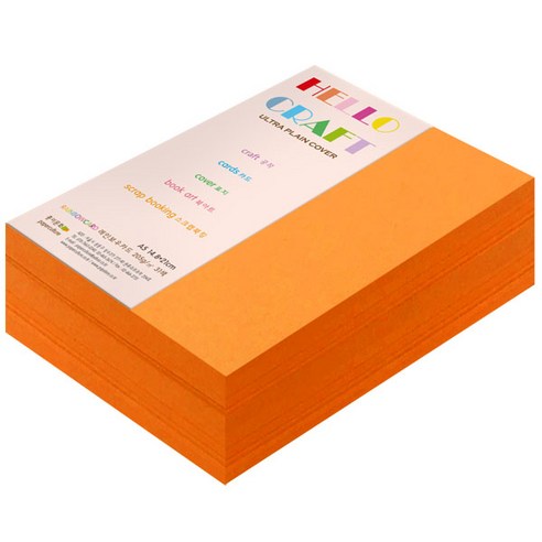 종이문화 두꺼운양면카드지 레인보우카드 No.27 오렌지, A5, 360매