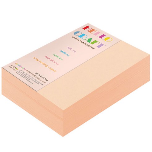 종이문화 두꺼운양면카드지 레인보우카드 No.26 피치, B5, 240매