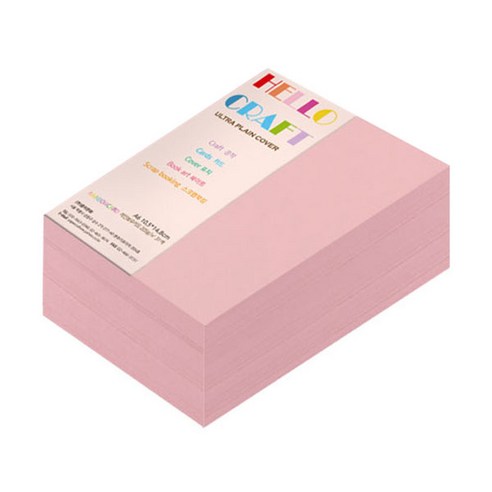 종이문화 두꺼운양면카드지 레인보우카드 No.24 핑크, A6, 720매