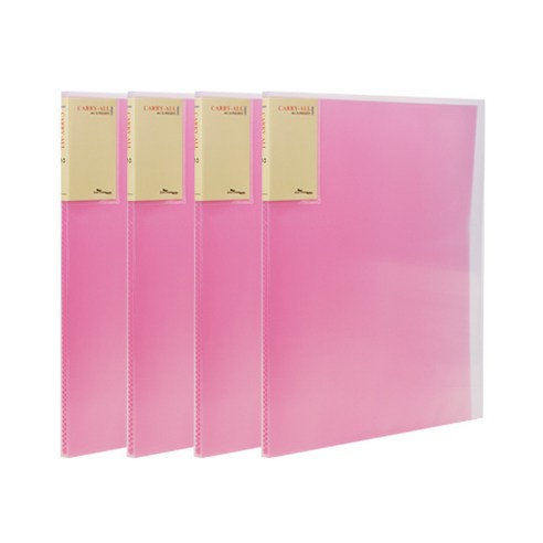 에코청운 신투명 클리어화일 10매 A4, 핑크, 4개