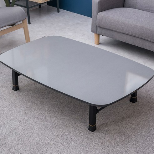 벨라홈 LPM 샤르망 라운드 5단 높이조절 접이식테이블 1200 x 800 mm, 메탈실버