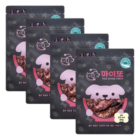 마이또 심쿵 반려견 국내산 수제간식, 한우허파맛, 4개입
