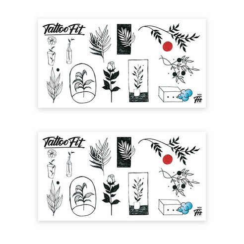 타투에이전트 타투핏 데일리 타투 스티커 NORMAL TATTOO, N09 UNDER THE MOONLIGHT, 2개