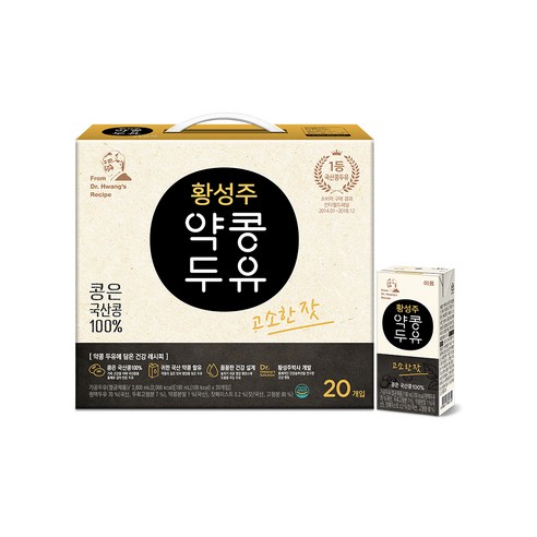 이롬 황성주 약콩두유 고소한잣, 190ml, 20개
