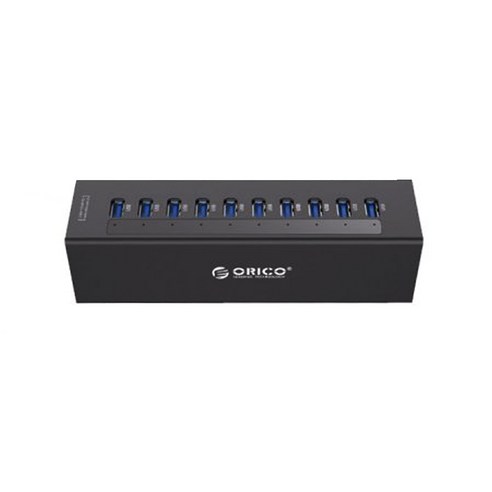 오리코 USB3.0 10포트 유전원 허브 A3H10-V2, 블랙, 본상품색상및수량선택