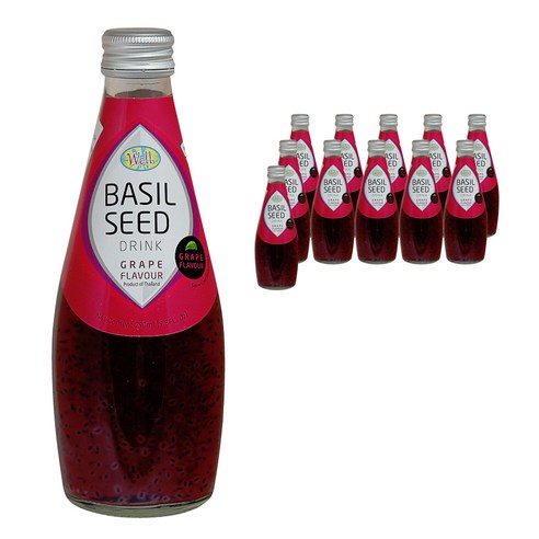 웰 바질 시드 드링크 포도향, 290ml, 12개