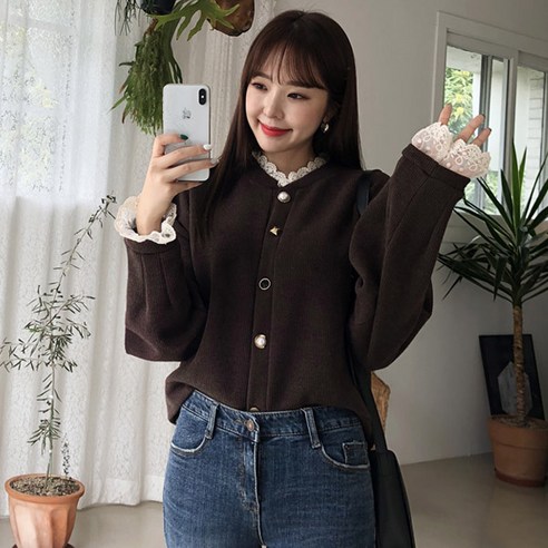 엔비룩 여성용 보벨레이스가디건
