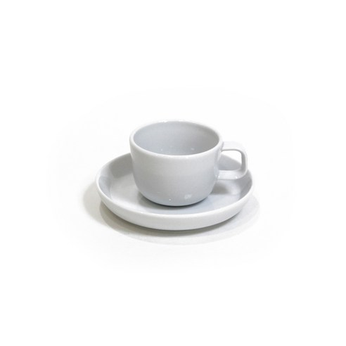 코스타베르데 노르디카 컵 100ml + 소서 12cm, 화이트, 1세트