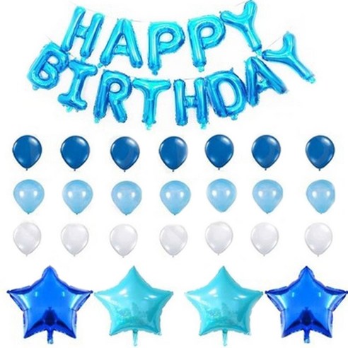 마켓감성 별 생일파티풍선 패키지, 타입3, 1세트