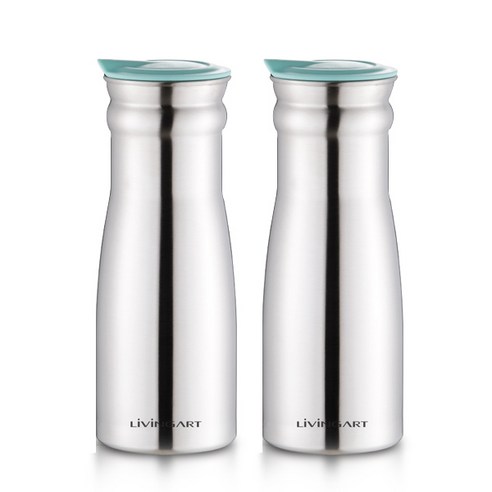 리빙아트 스텐물병 2p, 혼합 색상, 1000ml