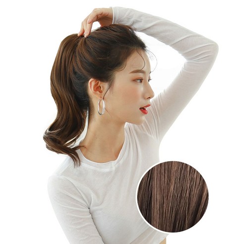 가발매니아 올림머리 포니테일 가발 2초포니 제니, 투톤브라운, 1개