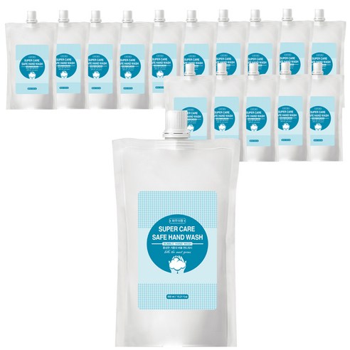 슈퍼케어 세이프 향균 핸드워시 리필 파우더향, 450ml, 16개