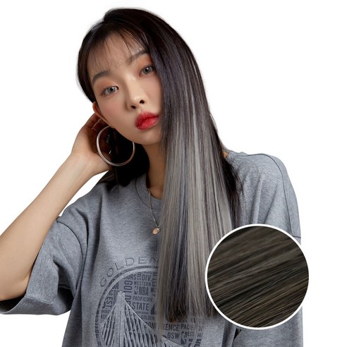 가발매니아 스트레이트 퍼트널컬러 붙임머리, 스모키그레이, 3개