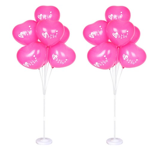 풍선꽂이 장식 세트 130cm 조이하트, 사랑해푸치샤, 2세트