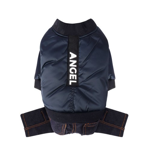 퍼피엔젤 엔젤 점퍼 팬츠 강아지패딩 오버롤 OW350, 756 Navy