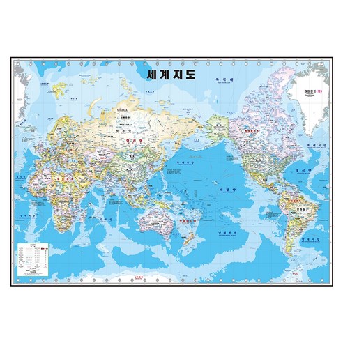 추천제품 지도닷컴 세계지도 행정 학습 지도 코팅형 110 x 78 cm + 대한민국 전도 소개