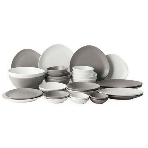 에라토 패블 4인 그릇세트 30p, 그레이,화이트, 볼 3종 10p + 접시 3종 6p + 찬기 4종 10p + 롱디쉬 2종 4p