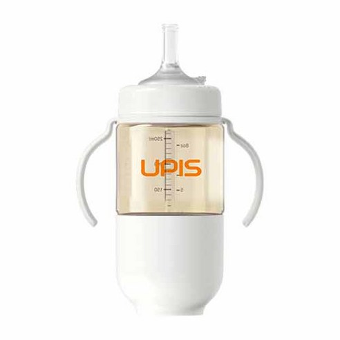 유피스 6m+ PES 빨대컵 260ml, Natural White, 1개