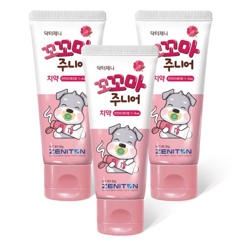 제니튼 닥터제니 꼬꼬마주니어치약 라즈베리향, 60g, 3개