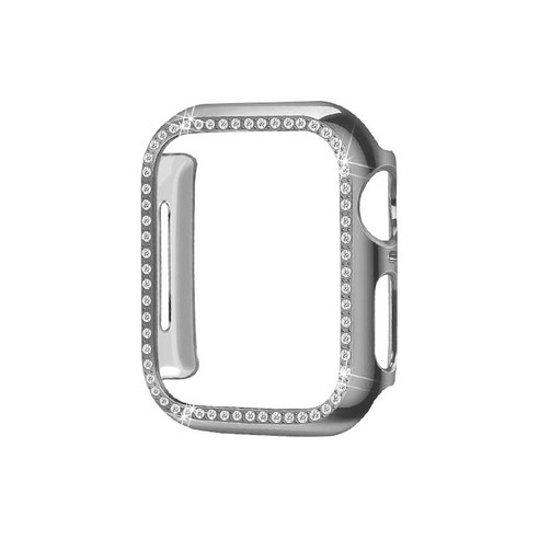 비쉐르 메탈 비즈 라인 애플워치 시리즈 4 44mm 하드 커버 케이스, 실버, 1개