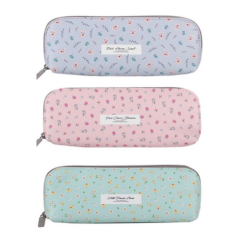 톡톡팬시 반달지퍼 꽃 필통, 랜덤 발송, 3개 Best Top5