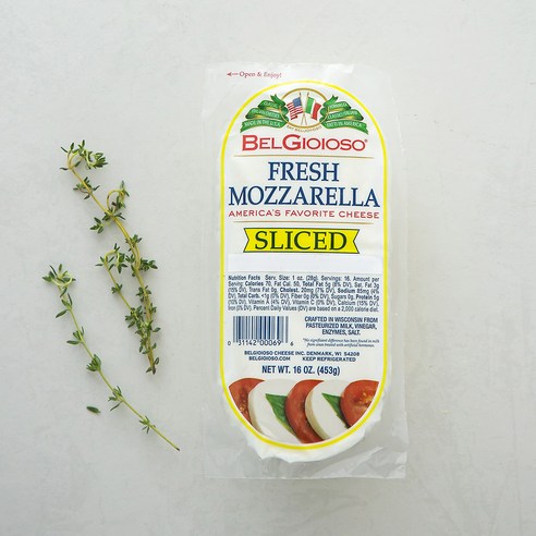 벨지오 모짜렐라 로그슬라이스 신선한 치즈의 풍미를 즐겨보세요!