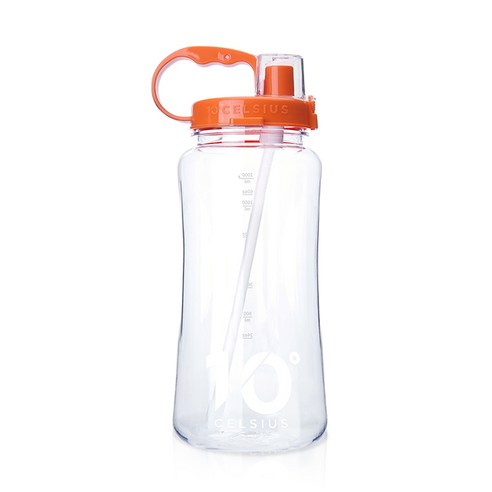10도씨 트라이탄 빨대물통, 클리어오렌지, 2L