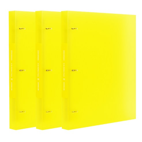 킹짐 3공 D링 A4 바인더, Yellow, 3개