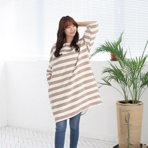 팡팡샵 T 긴 기모 단가라 박스티 임산부 원피스