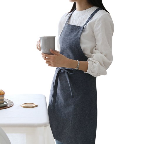 까사베르데 뉴트로 베이직 앞치마, 인디고, 1개