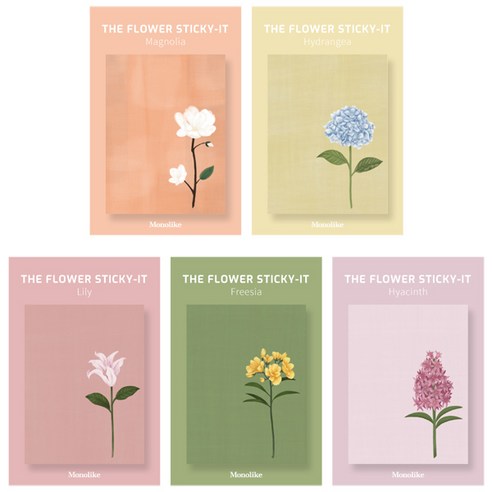 왈가닥스 스티키 점착메모지, Theflower, 5개입, 1세트