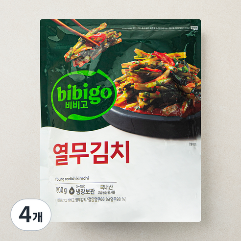 비비고 열무김치, 800g, 4개