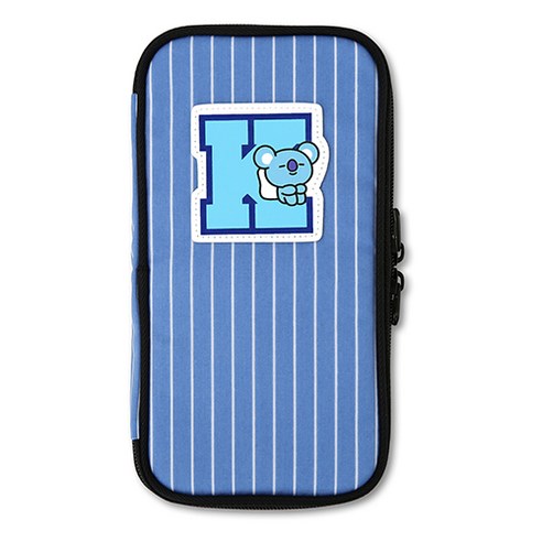 모노폴리 BT21 P포켓 스트라이프 파우치형 필통, 코야(KOYA), 1개