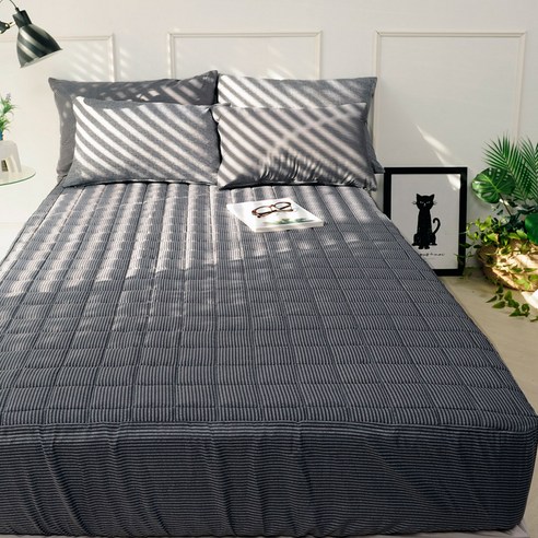 스코홈 욜로365시리즈 누빔매트리스커버, 욜로차콜