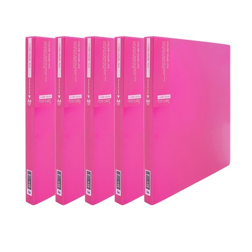 아이콘 컬렉션 클리어 파일 40p, 분홍, 5개