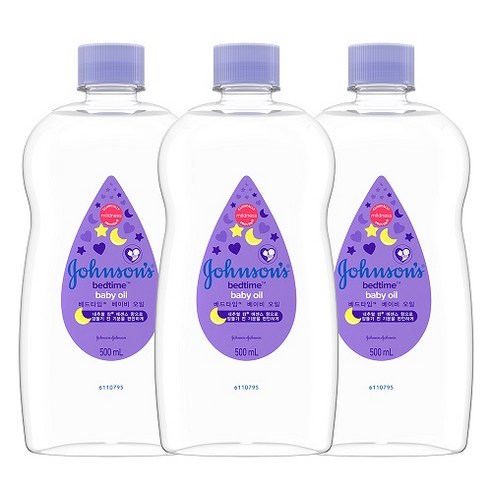 존슨즈베이비 베드타임 오일, 500ml, 3개