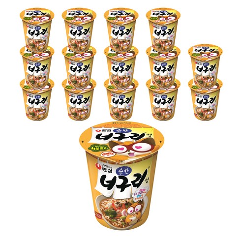 너구리 컵 순한맛 63g, 15개