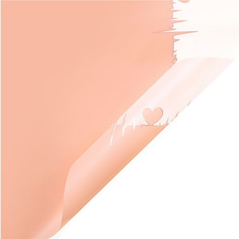 에스피글로벌 클리어 라인 I LOVE YOU 플라워 포장지, 코랄 오렌지, 20개